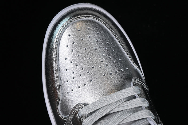 Nike Air Jordan 1 Low Metallic Silver Photon Dust Wolf Grey Sneakers