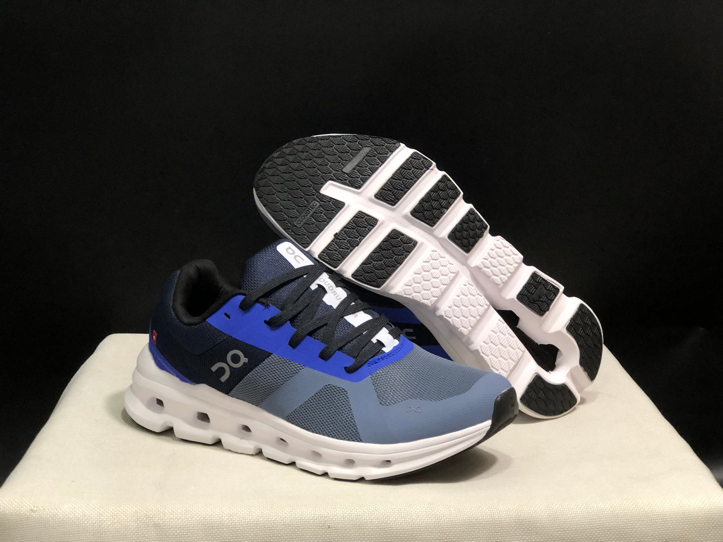 On Running Cloudrunner Anti-Slip Sports Running Shoes Haze Blue/White