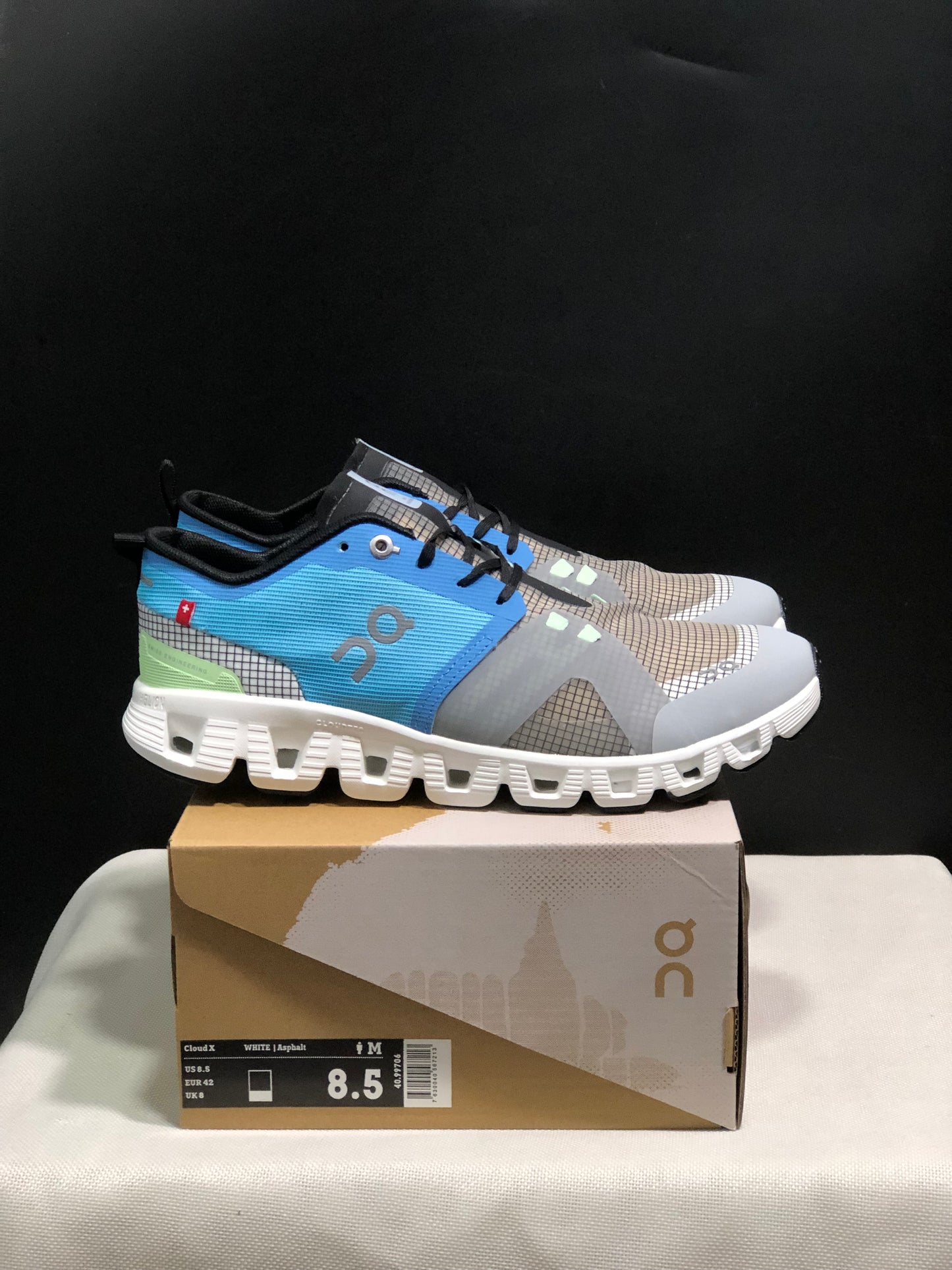 On Running Cloud X Shift Breathable And Shock-Absorbing Lightweight Running Shoes Niagara Blue/Light Khaki