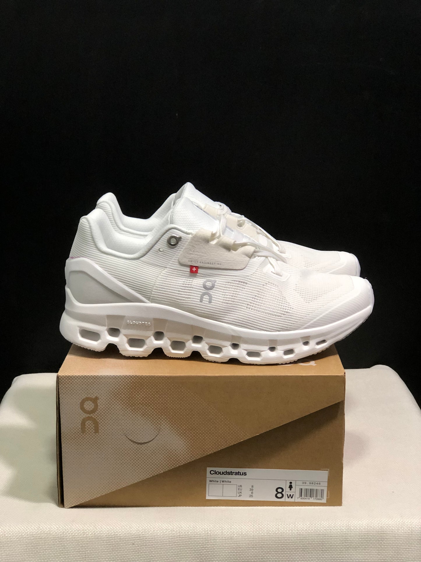 On Running Cloudstratus Breathable Support Running Shoes All White