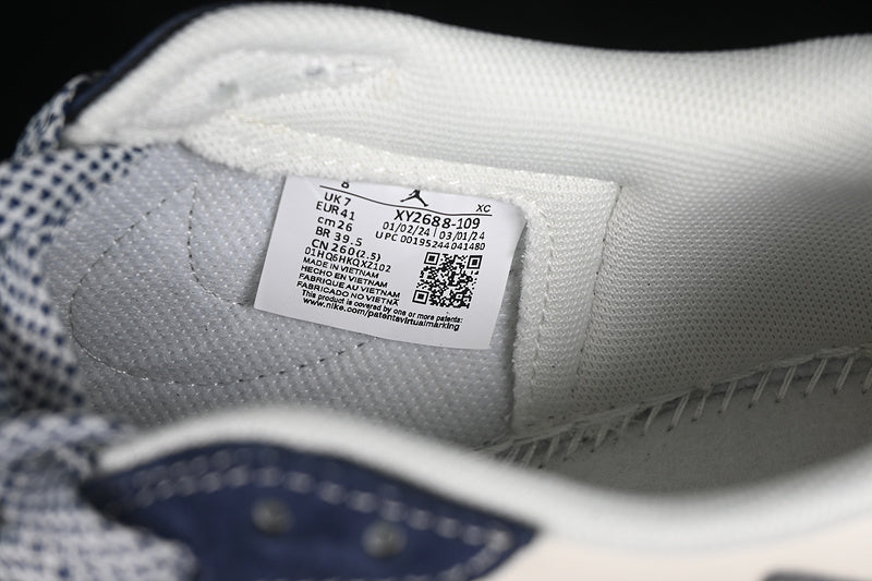 Travis Scott Fragment Design Nike Air Jordan 1 Low OG SP Gucci Navy White Sneakers