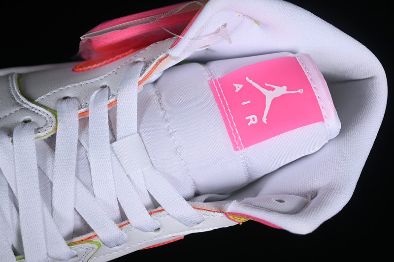 Nike Air Jordan 1 Mid GS Edge Glow White Pink Blast Sneakers