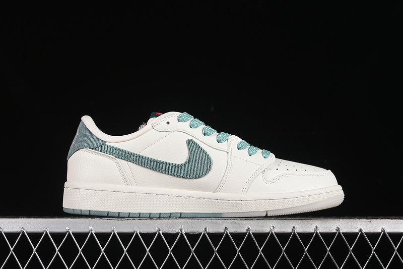 Nike Air Jordan 1 Low Supreme Travis Scott Fragment Design OG SP White Haze Green Sneakers