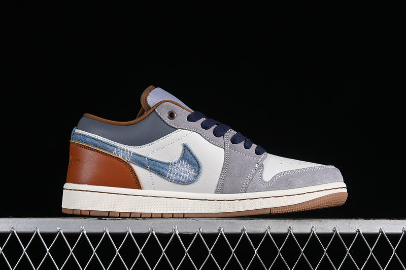 Nike Air Jordan 1 Low SE Bamboo Panda Grey White Brown Sneakers