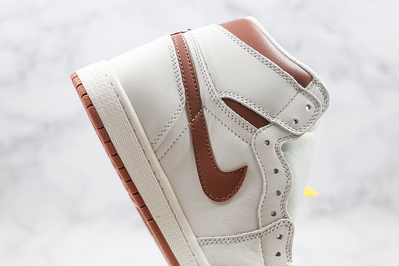 Nike Air Jordan 1 Retro High White Brown Sneakers