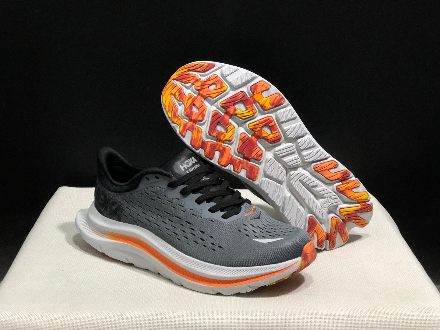 Hoka One One Kawana Cushioning Comfortable Gym Running Shoes Sneakers Gray