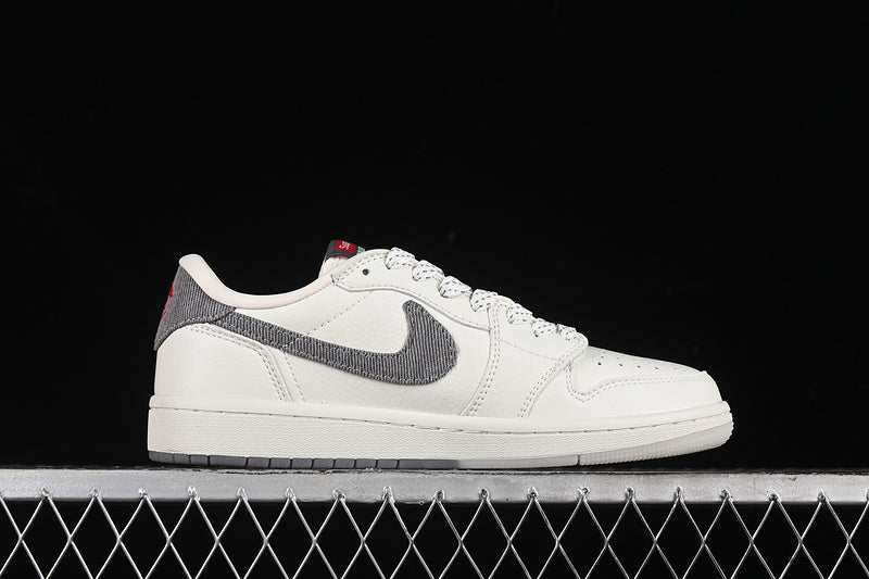 Nike Air Jordan 1 Low Supreme Travis Scott Fragment Design OG SP Grey White Sneakers