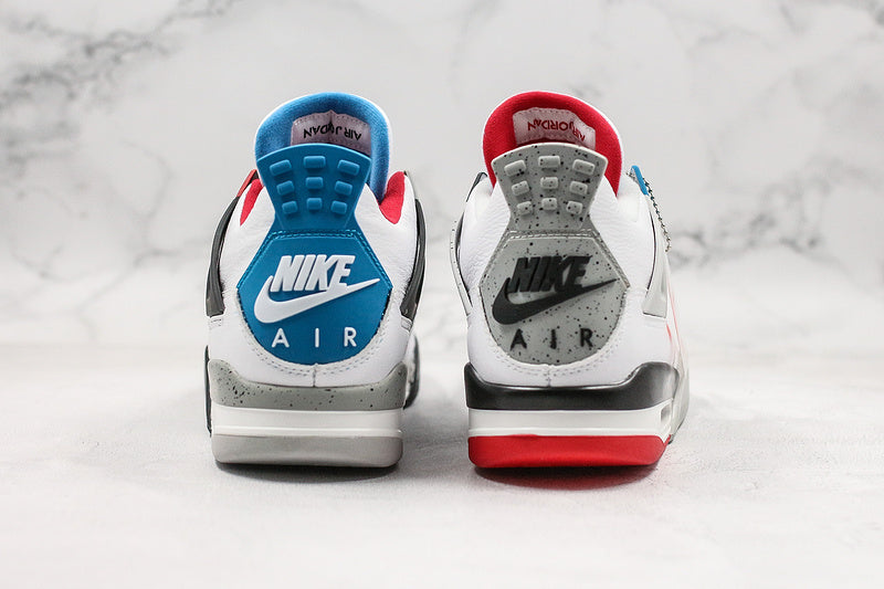 Nike Air Jordan 4 Retro SE Mid What The White/Red/Blue Mandarin Duck Style Sneakers