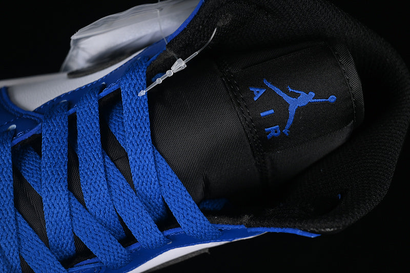 Nike Air Jordan 1 Mid Black White Blue Sneakers