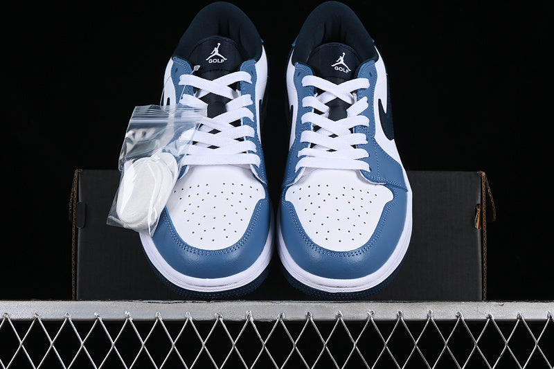 Nike Air Jordan 1 Low Golf White Armory Navy Aegean Storm Sneakers