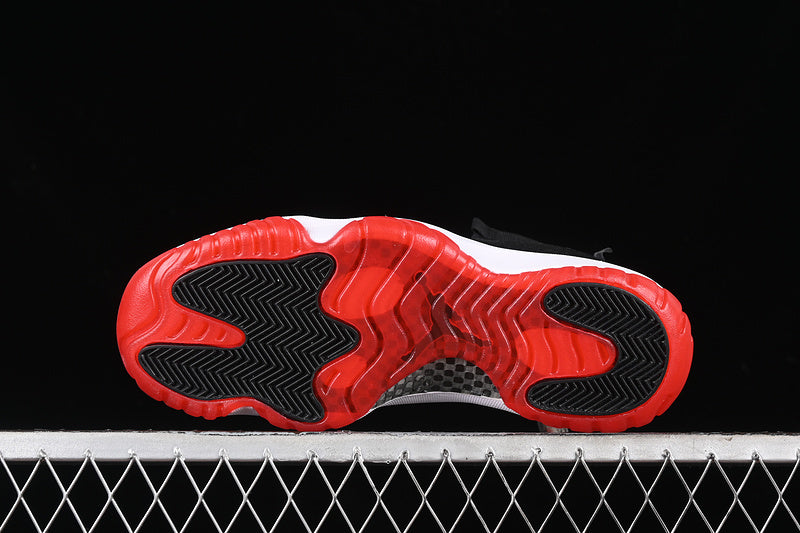 Nike Air Jordan 11 Retro Red White Bred Velvet Black Sneakers
