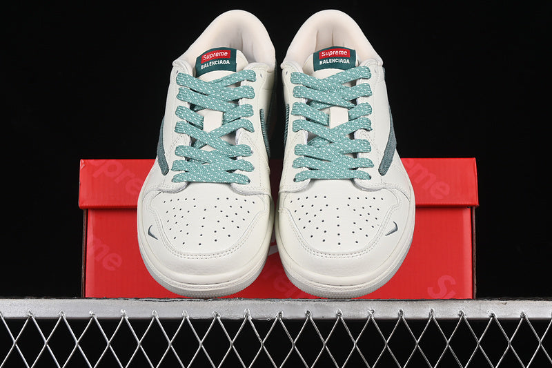 Nike Air Jordan 1 Low Supreme Travis Scott Fragment Design OG SP White Haze Green Sneakers