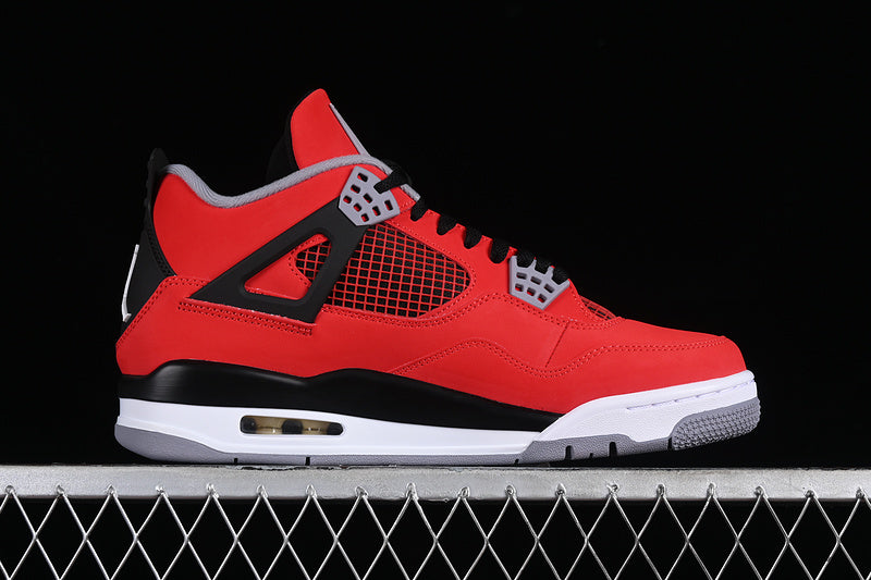 Nike Air Jordan 4 Retro Toro Bravo Fire Red White Black Cement Grey Sneakers