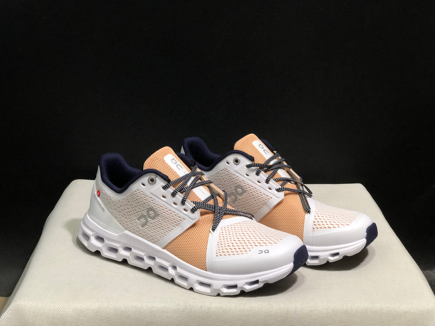 On Running Cloudstratus Shock-Absorbing And Breathable Running Shoes Almond/Orange