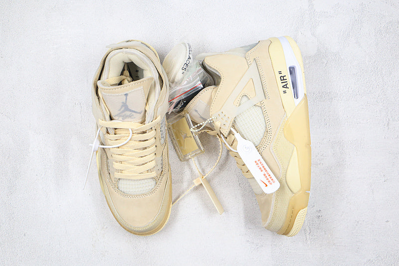 Nike Air Jordan 4 Retro IV x Off-White Sail/Muslin Cream Sneakers