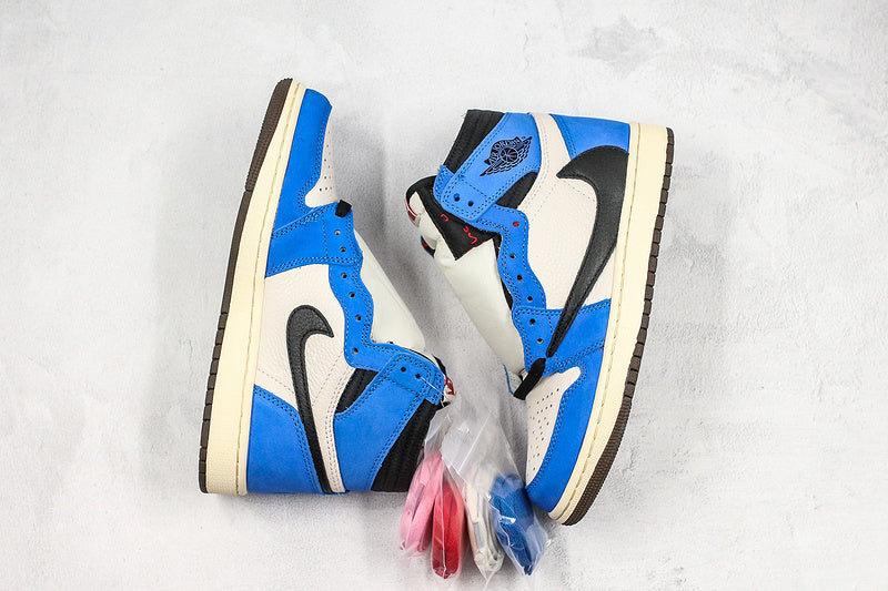 Nike Air Jordan 1 Retro OG x Travis Scott High White Blue Sneakers