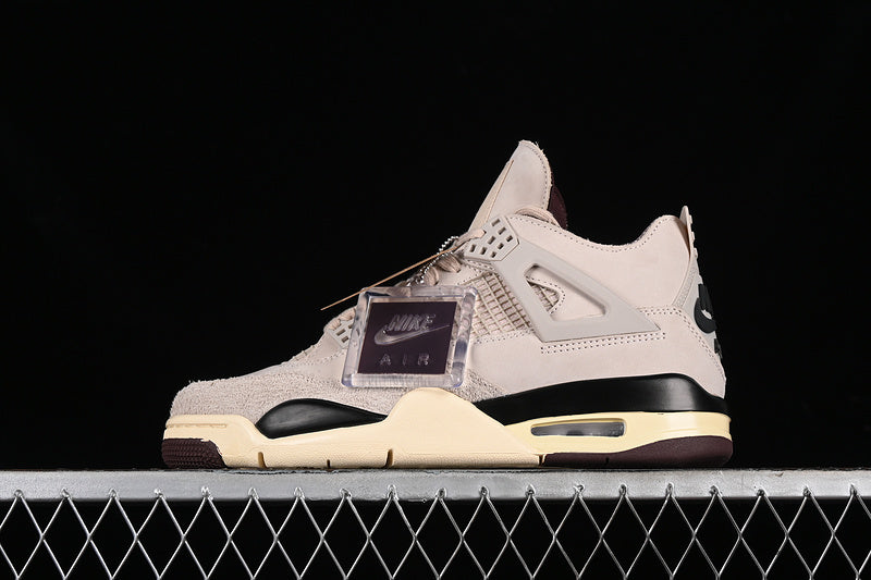 A Ma Maniere Nike Air Jordan 4 Retro Fossil Stone Pewter Burgundy Crush Sneakers