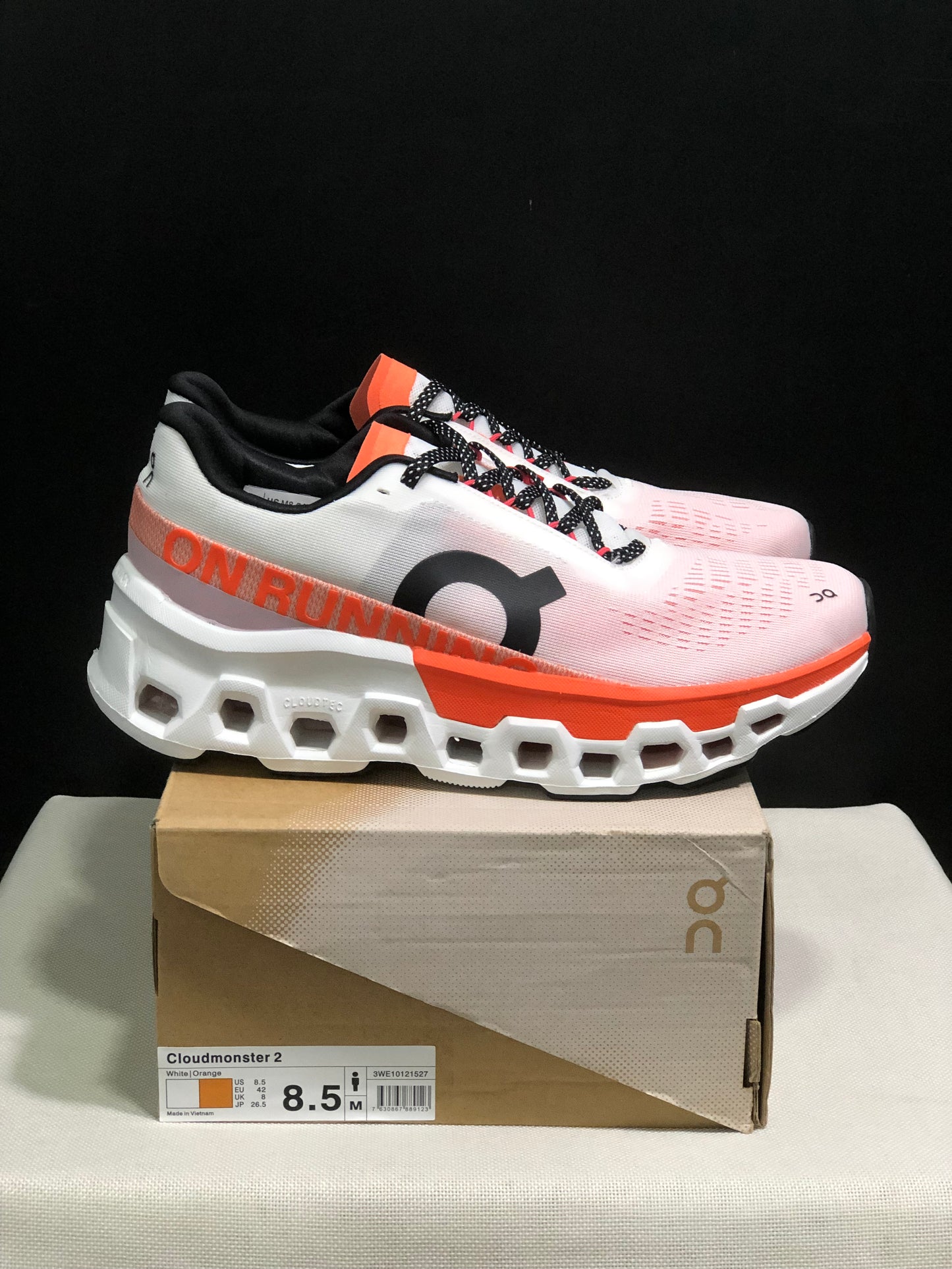 On Running Cloudmonster 2 Shock-Absorbing And Breathable Running Shoes White/Orange