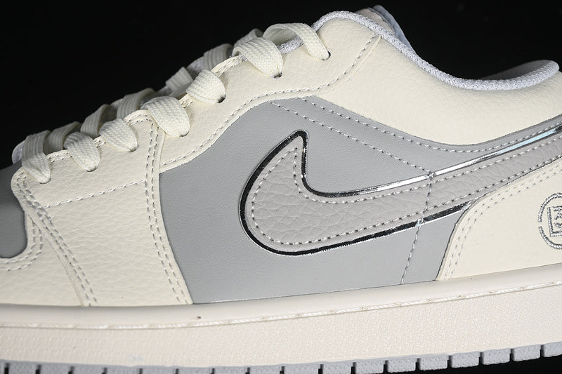 Nike Air Jordan 1 Low White Grey Silver Sneakers