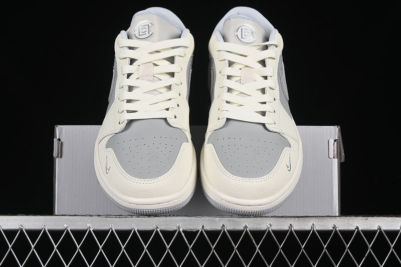 Nike Air Jordan 1 Low White Grey Silver Sneakers