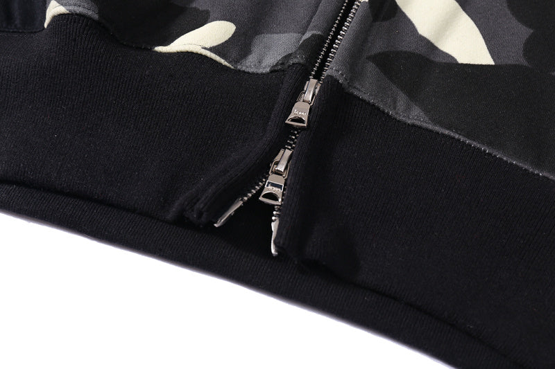 A Bathing Ape BAPE Panda Glow-In-The-Dark Spot Patchwork Hoodie