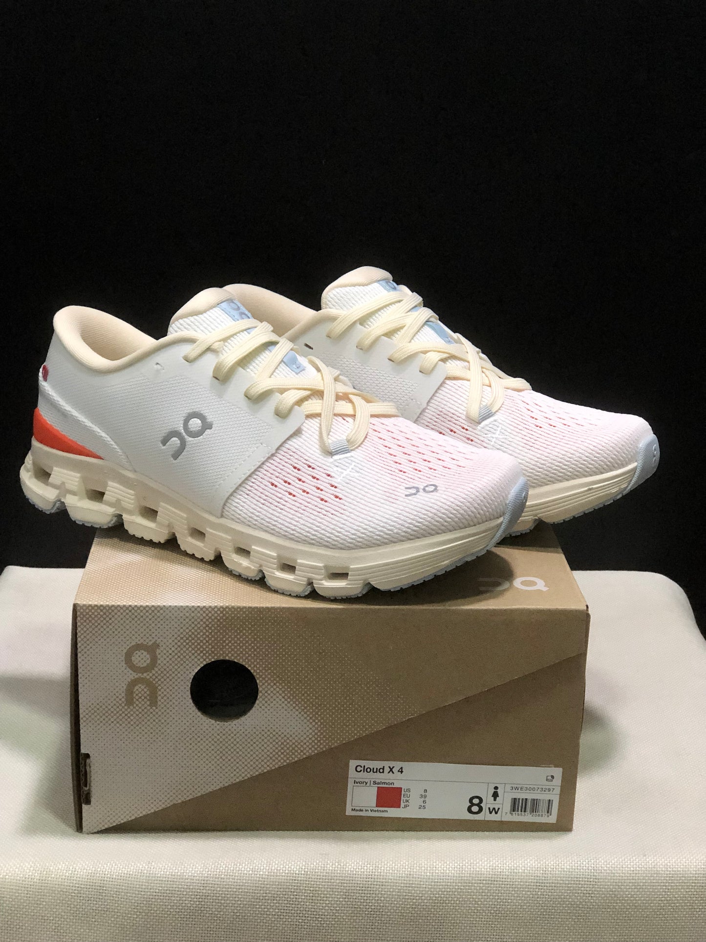 On Running Cloud X4 Comfortable Running Shoes Ivory/Flame