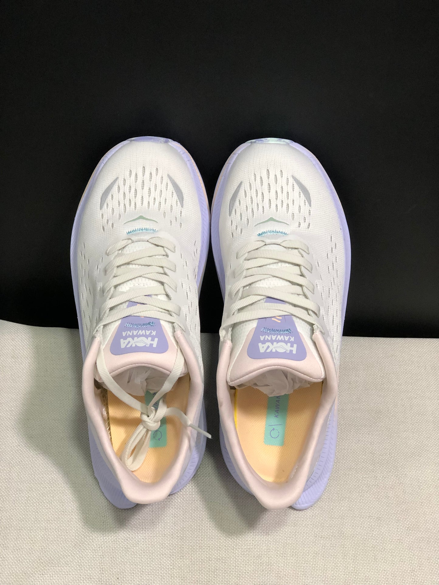 Hoka One One Kawana Cushioning Comfortable Gym Running Shoes Sneakers White/Purple