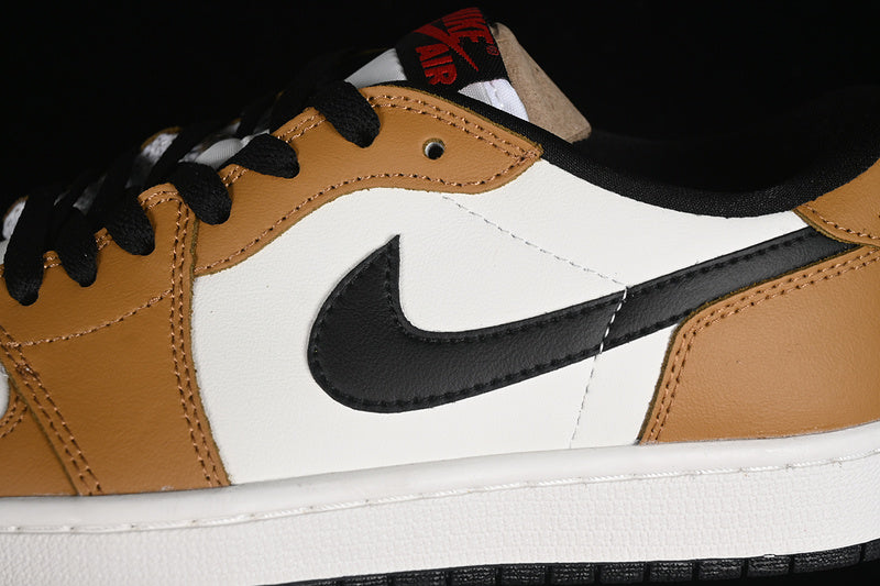 Nike Air Jordan 1 Low OG Black Sole White Earthy Yellow Sneakers