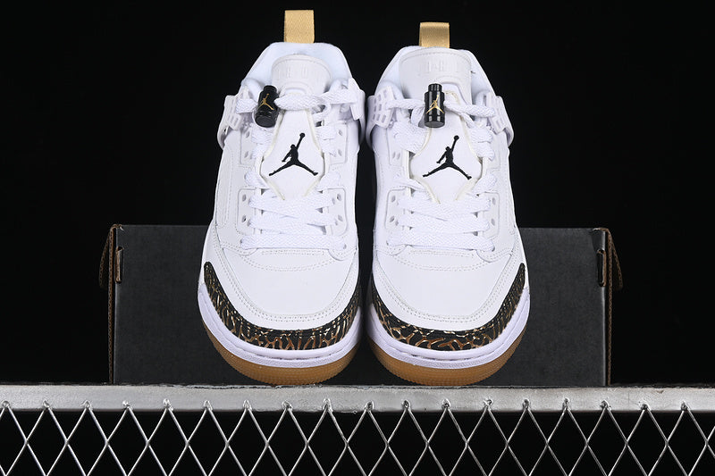 Nike Air Jordan Spizike Low Metallic Gold Black Cement White Sneakers