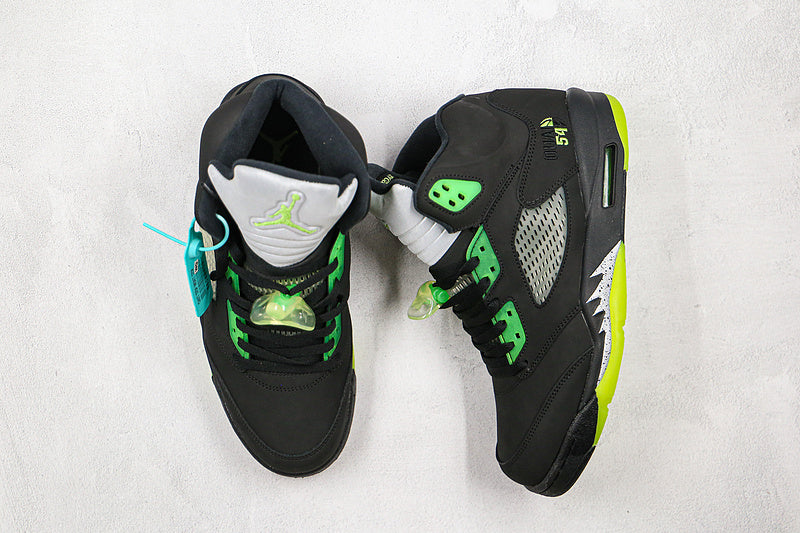 Nike Air Jordan 5 Retro Quai 54 Black Radiant Green Sneakers