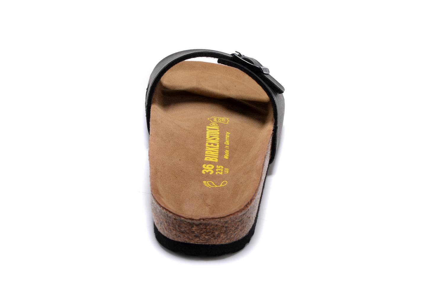 Birkenstock Madrid Black Single Strap Slide Matte Leather Sandals