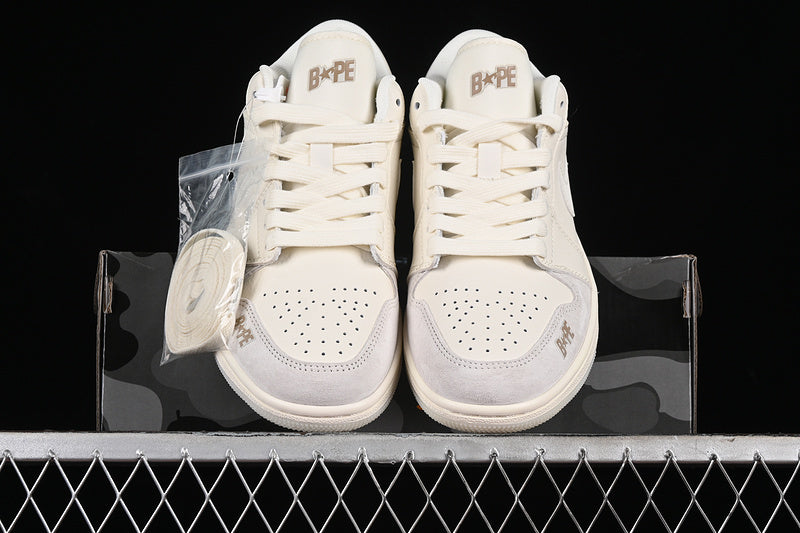 Nike Air Jordan 1 Low BAPE Coconut Milk Ash Sneakers