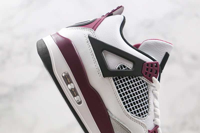 Nike Air Jordan 4 Retro x Paris Saint-Germain Bordeaux 2020 White Purple Sneakers