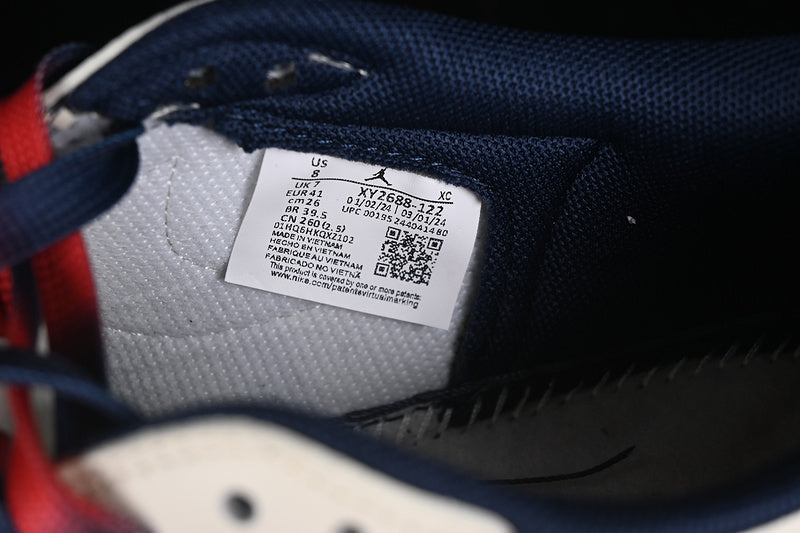 Travis Scott Fragment Design Nike Air Jordan 1 Low OG SP Red Blue White Sneakers