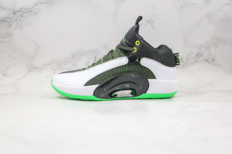 Nike Air Jordan 35 XXXV White Black Green Sole Sneakers