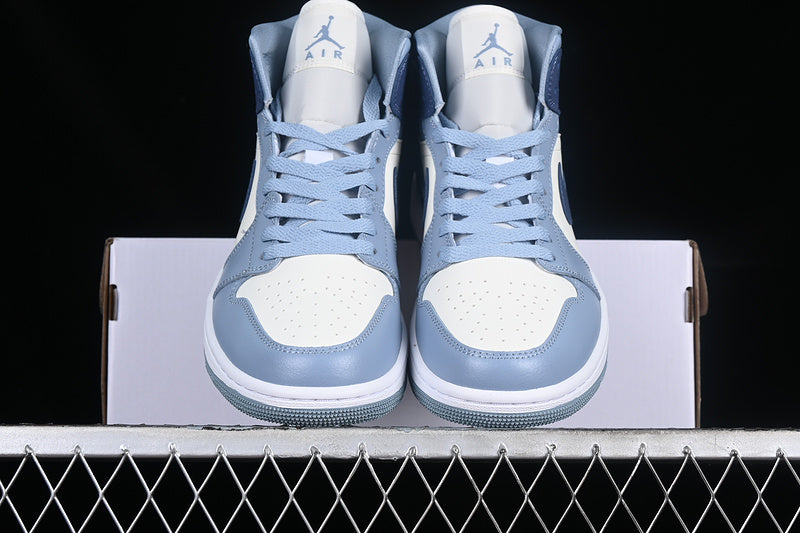 Nike Air Jordan 1 Mid White Blue Sneakers
