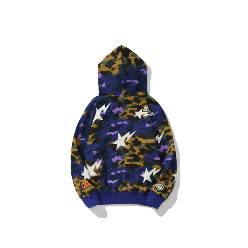 A Bathing Ape BAPE x HP Joint Edition Shark Head Star Camouflage Hoodie