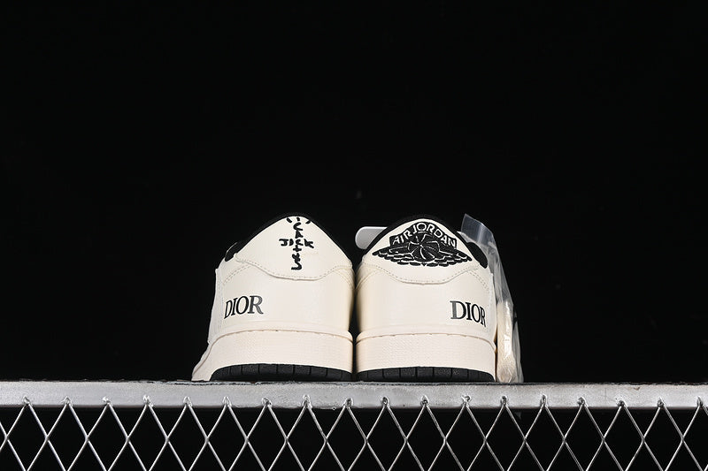 Travis Scott Fragment Design Nike Air Jordan 1 Low OG SP Black White Casual Sports Shoes