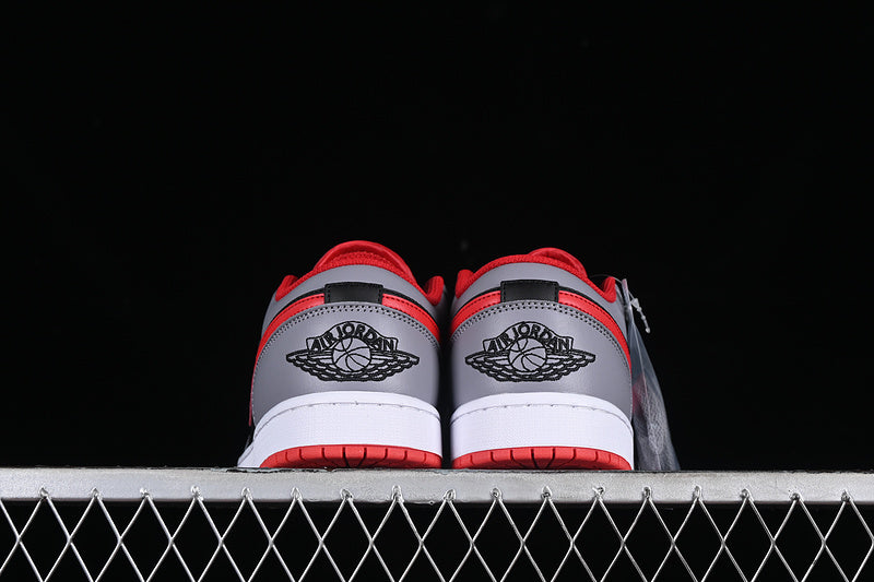 Nike Air Jordan 1 Low Black Smoke Grey Red Sneakers