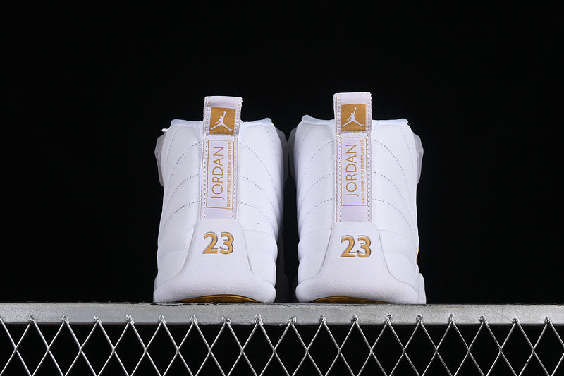 Nike Air Jordan 12 Retro Phantom Metallic Gold White Sneakers