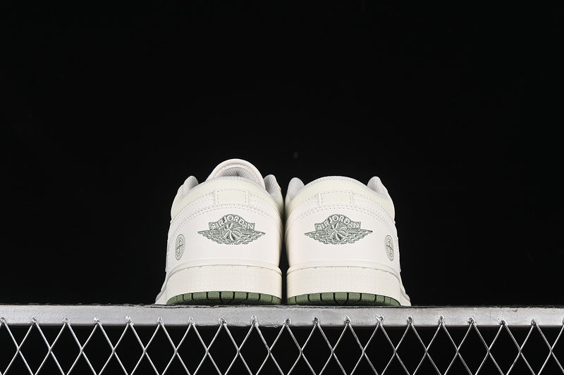 Nike Air Jordan 1 Low Off-White STONE ISLAND White Green Sneakers