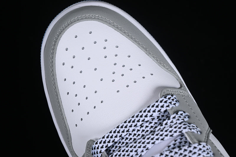 Nike Air Jordan 1 Low White Wolf Grey Aluminum Sneakers