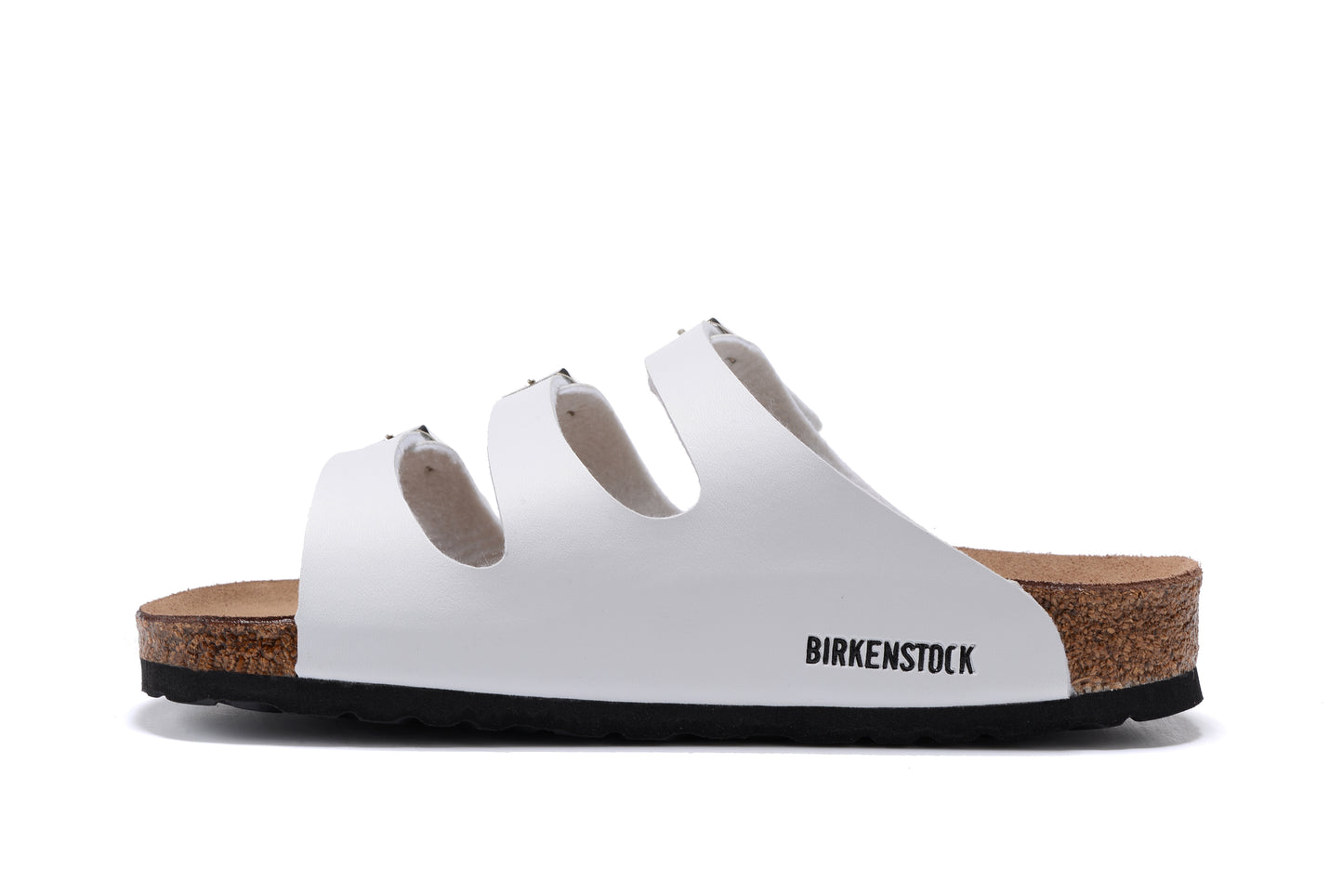 Birkenstock Florida White Three-Breasted Matte Leather Sandals