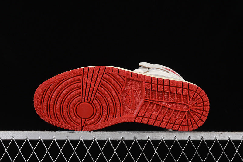 Nike Air Jordan 1 High OG Red Sole White Sneakers
