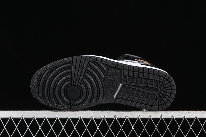 Nike Air Jordan 1 Mid Metalli Silver Black White Sneakers