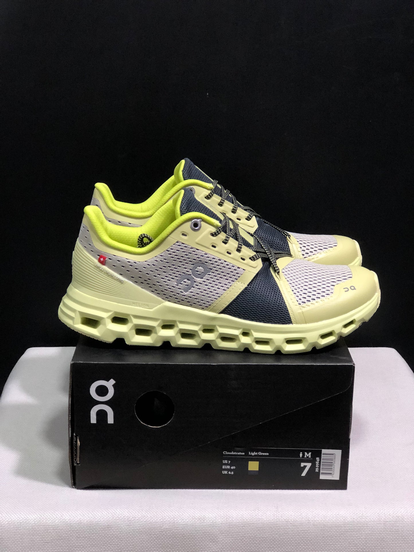 On Running Cloudstratus Shock-Absorbing And Breathable Running Shoes Yellow/Drak Grey