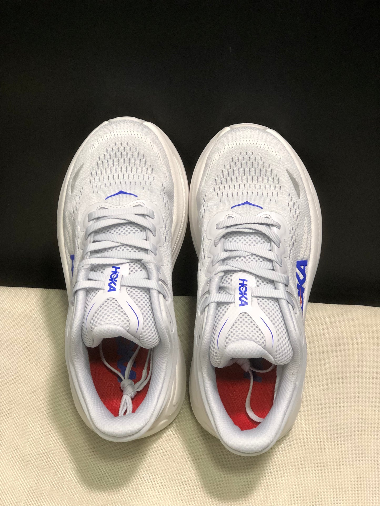Hoka One One Bondi 9 White Comfortable Low-top Running Shoes Sneakers