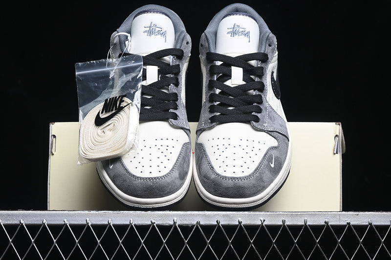 Nike Air Jordan 1 Low Black White Wolf Grey Sneakers