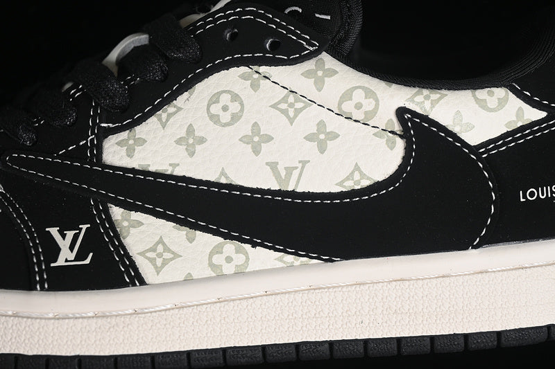 Nike Air Jordan 1 Louis Vuitton Travis Scott Fragment Design OG SP Black White Sneakers