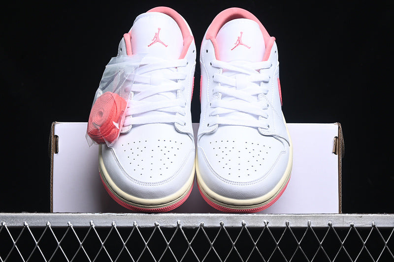 Nike Air Jordan 1 Low Sail Pink Sole White Sneakers